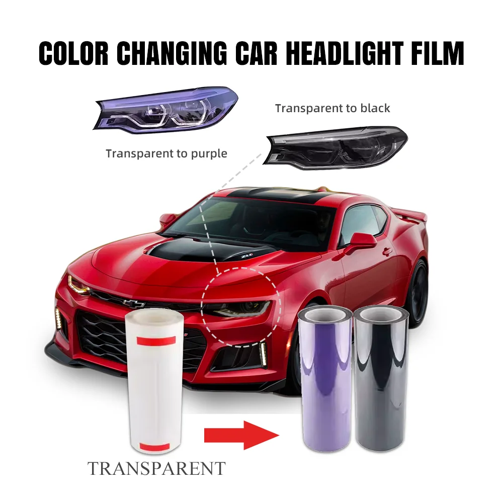 

30cmX10mHigh Quality ppf tpu car protective film Photochromic Headlight Protection Film Self-healing Sticker
