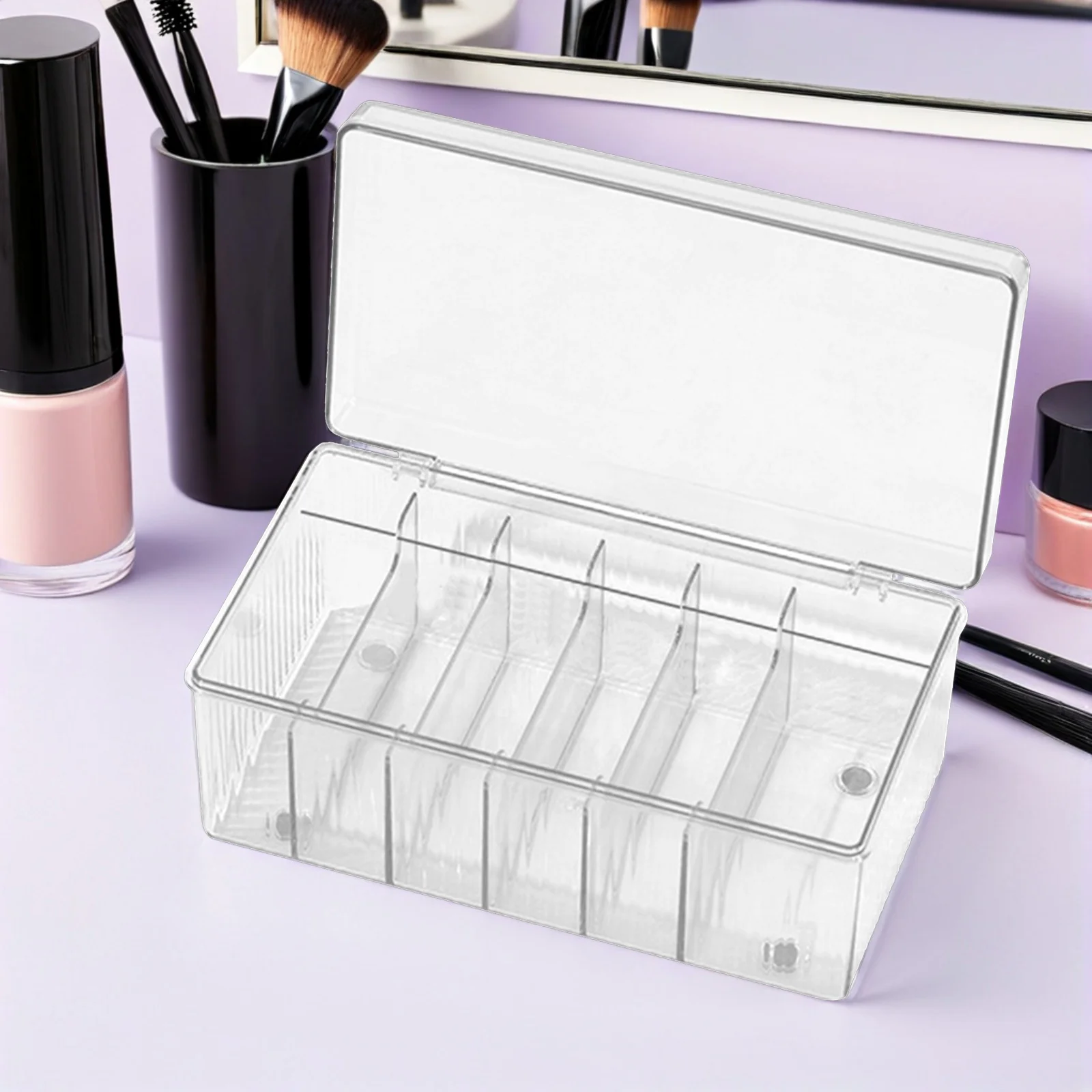 

Eyelash Storage Box Acrylic Makeup Organizer for Lash Extension Tools Case Desktop Holder Travel Essential False