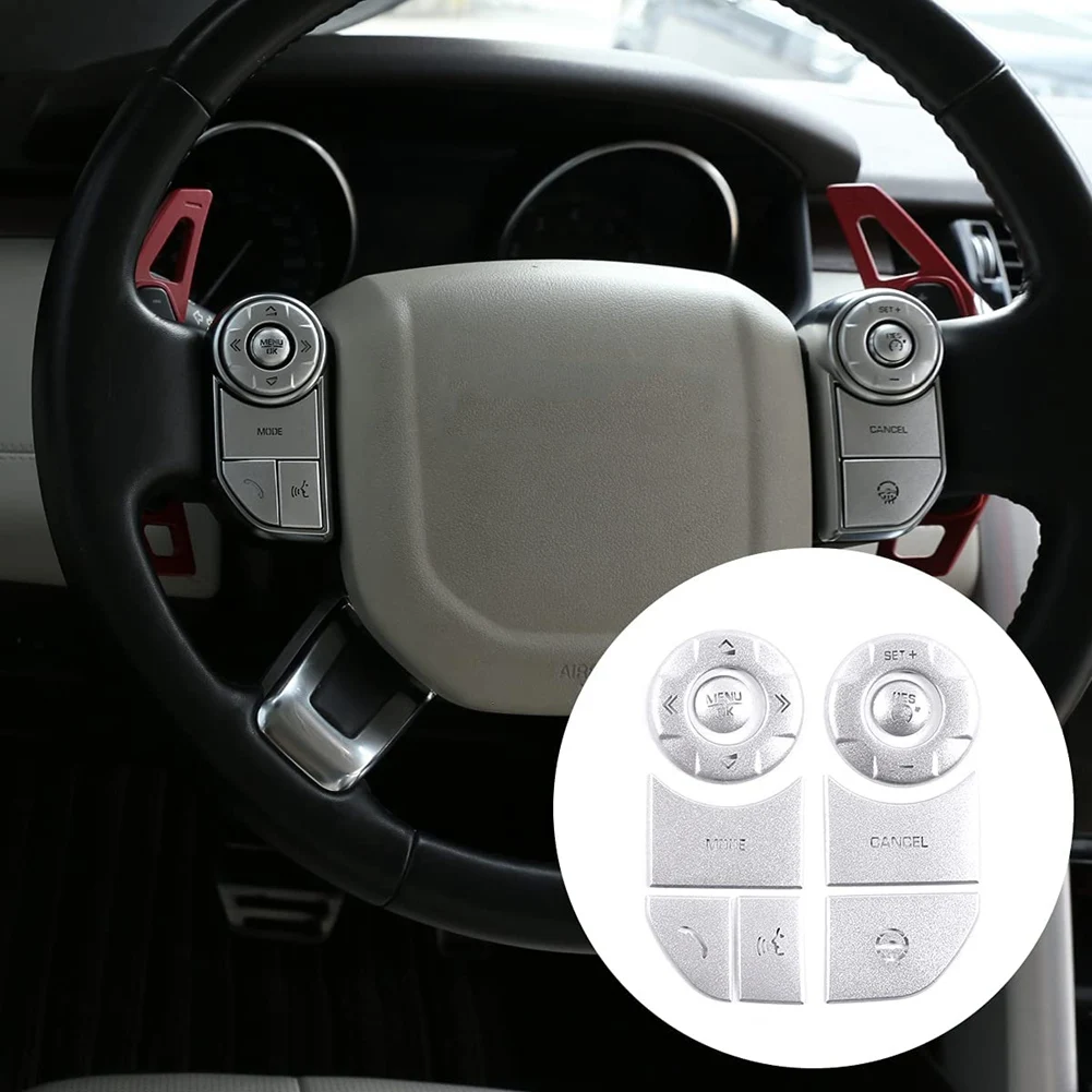 

Durable Steering Wheel Button Patch Cover for Land Rover Discovery 5, Silver