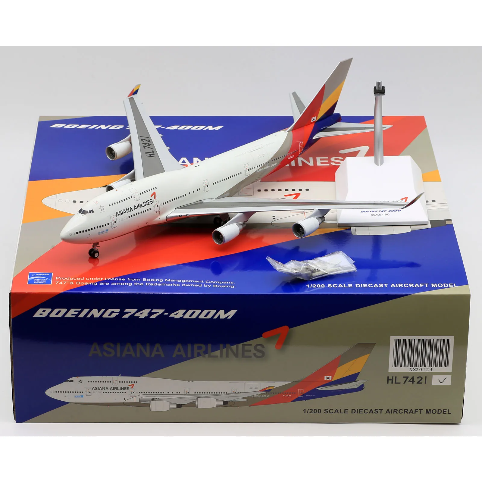 

XX20124 Alloy Collectible Plane Gift JC Wings 1:200 Asiana Airlines "StarAlliance" Boeing B747-400 Diecast Aircraft Model HL7421