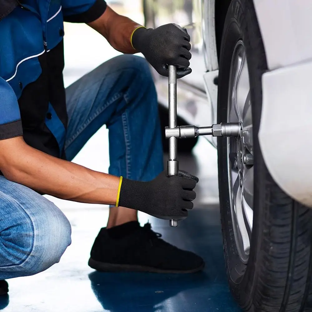 

Новое покрытие, нейлоновые рабочие перчатки из искусственной кожи, нескользящие прочные рабочие перчатки, рабочие варежки с замком по краям