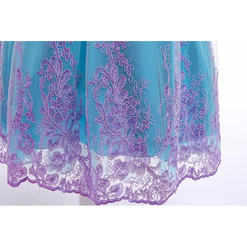 Vestido clássico azul sem mangas inchado para meninas, bebê, dramatização, pequena princesa, verão, praia, festa