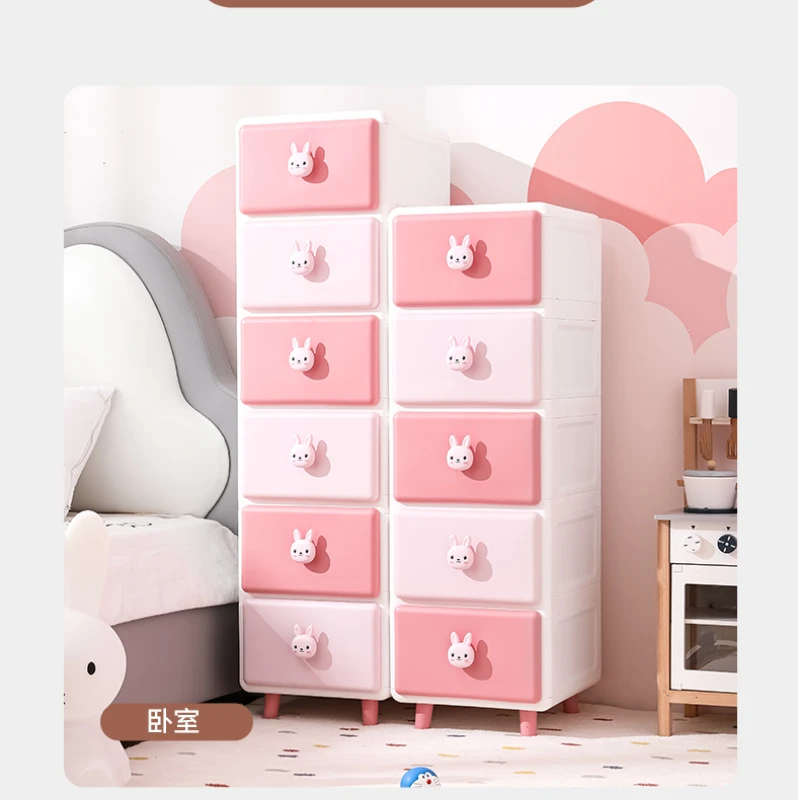 Mesita de noche de estilo nórdico para niños, mueble de dormitorio de estilo coreano, color rosa, YN50CN