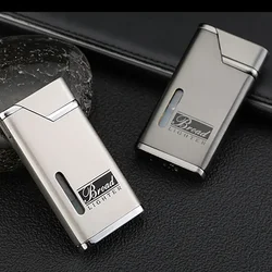 Exquisite Metal Gas Lighter Windproof Outdoor Kitchen Barbecue Cigar Portable Lighter Men's Gift High End Gift Smoke Accesoires