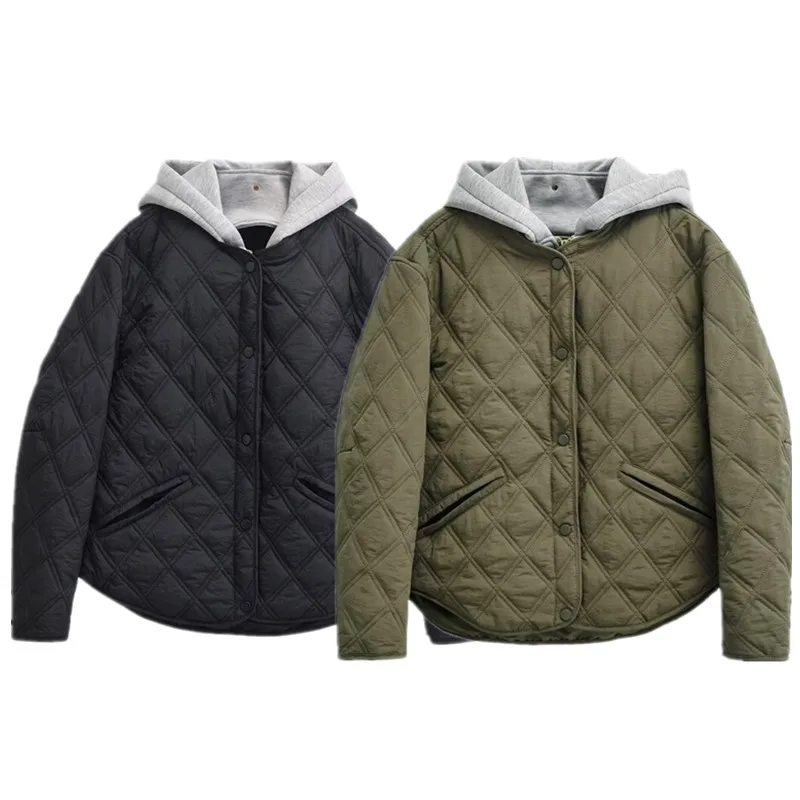 

Warm Cotton Jaet Hooded round Ne Long Sve Women's Autumn Winter New Arrival Outerwear Coat 80732 Comfortable Commute...