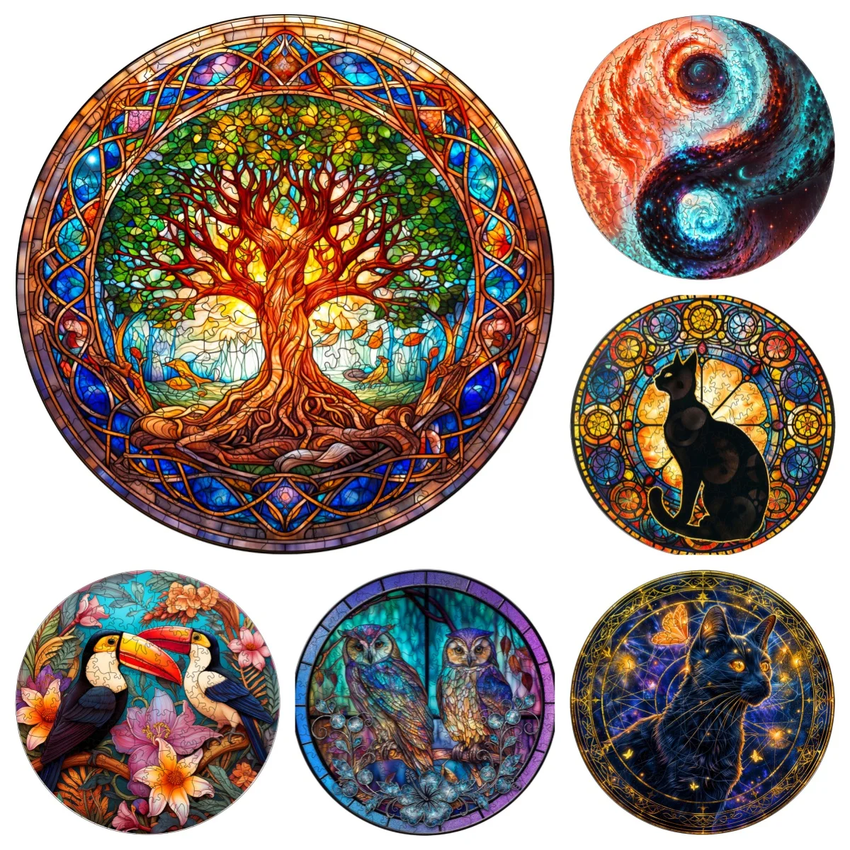 Owl Bird Tree Yin And Yang Symbols Animals Puzzles Unique Shape High Quality Jigsaw Puzzle Wooden Puzzle Best Gift For Child