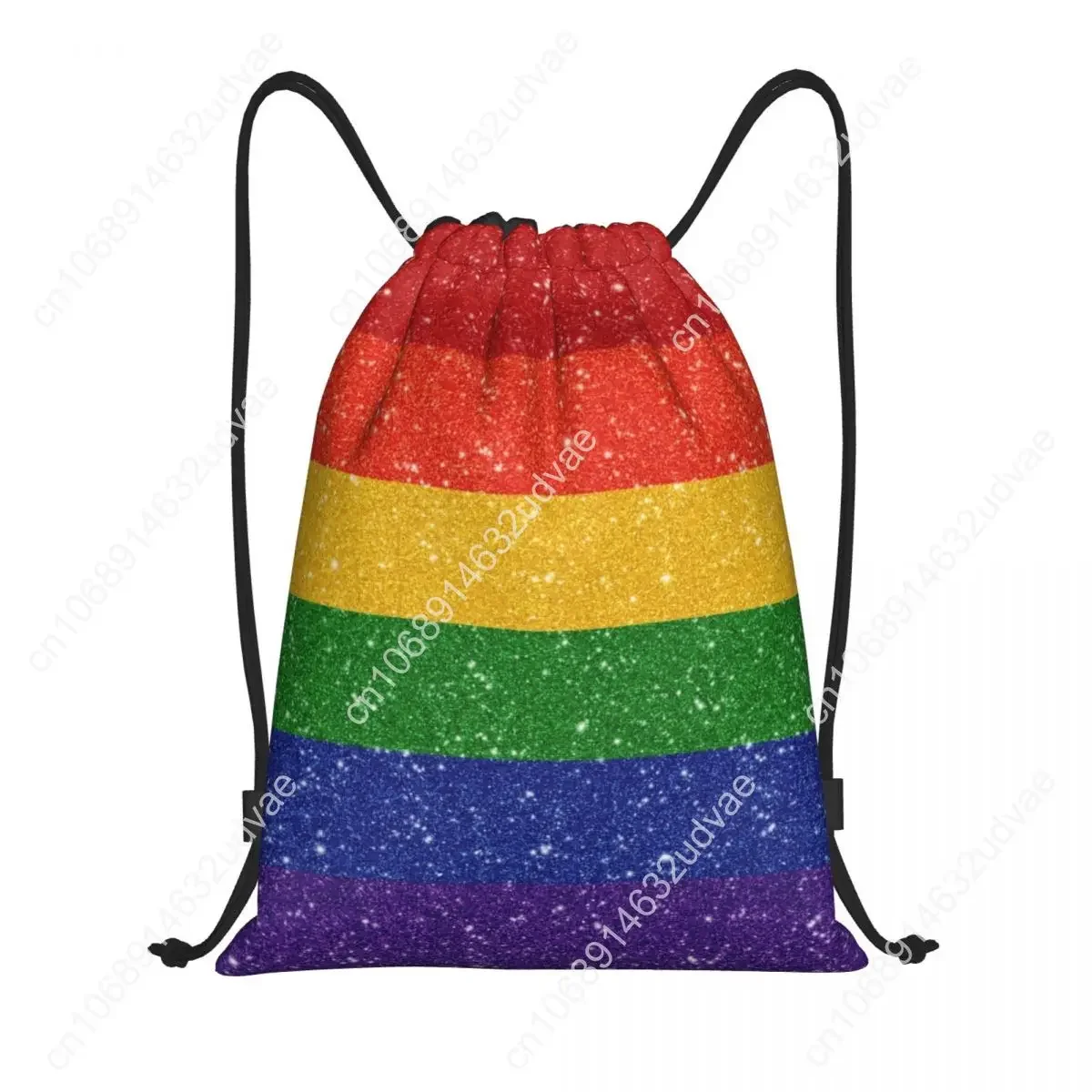 LGBT Gay Rainbow Personalized Faux Sequin Backpack for Men Women Outdoor Shopping