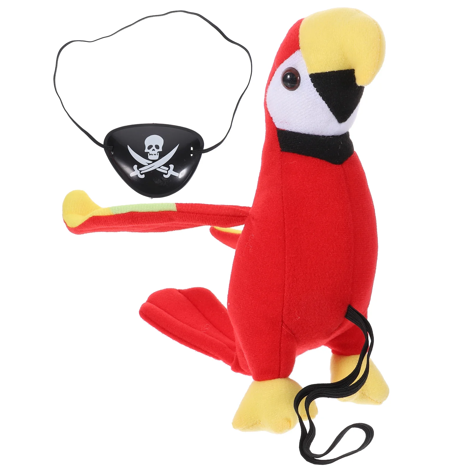 Blindfold Stuffed Parrot Baby Child Eye Mask Plush Bird on Shoulder Pirate Patches Halloween Cosplay Props