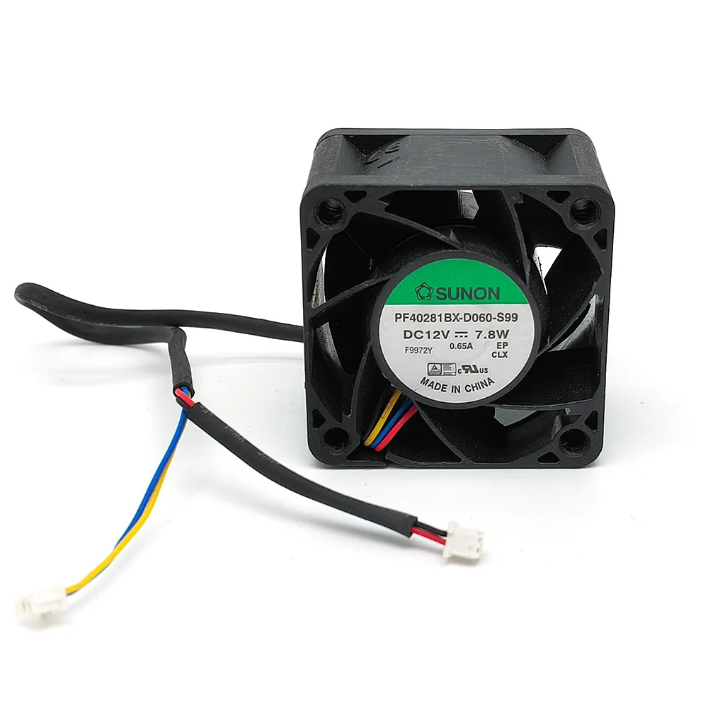 For Sunon PF40281BX-D060-S99 4028 40X40X28mm DC 12V high speed fan 4cm chassis power PWM fan 17600RPM 24.9CFM