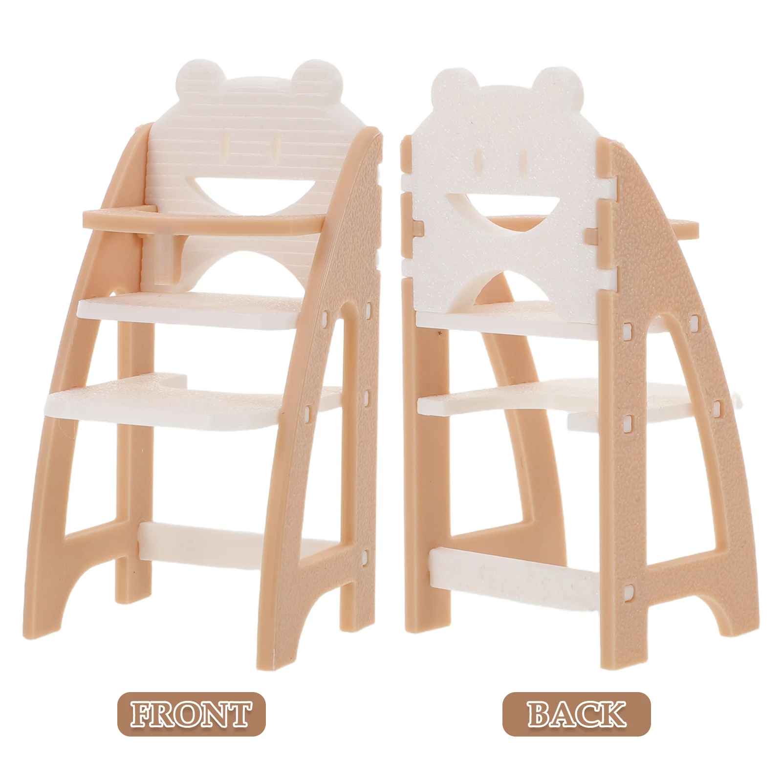 Cadeira alta para bebês, realista, 1:12, casa de bonecas em miniatura, cadeira de jantar infantil, acessório de móveis, leve, cor brilhante