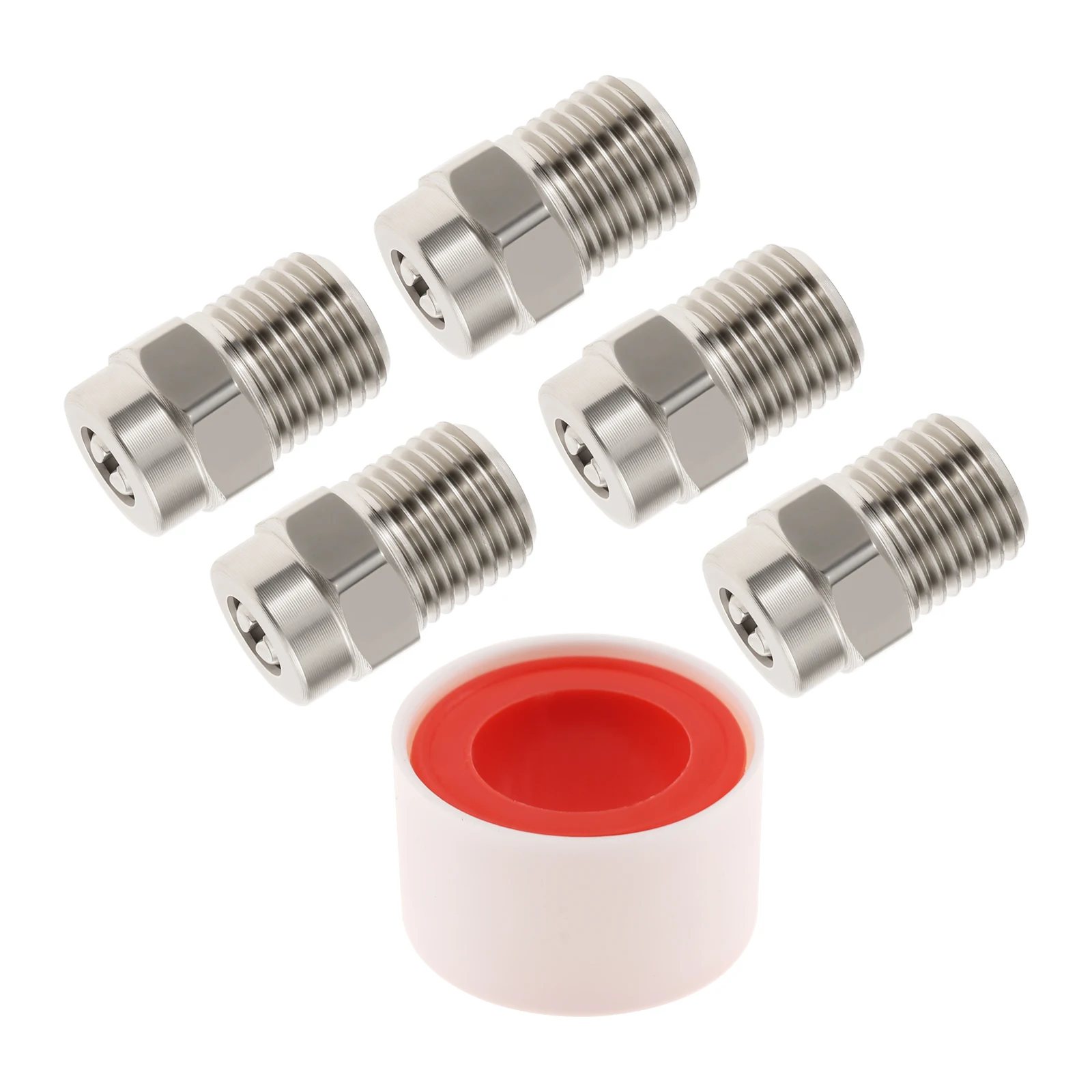 

Набор из 5 насадок для очистки поверхностей под давлением с 1 тефлоновой лентой для водяных пистолетов, водяных щеток и очистителей поверхностей