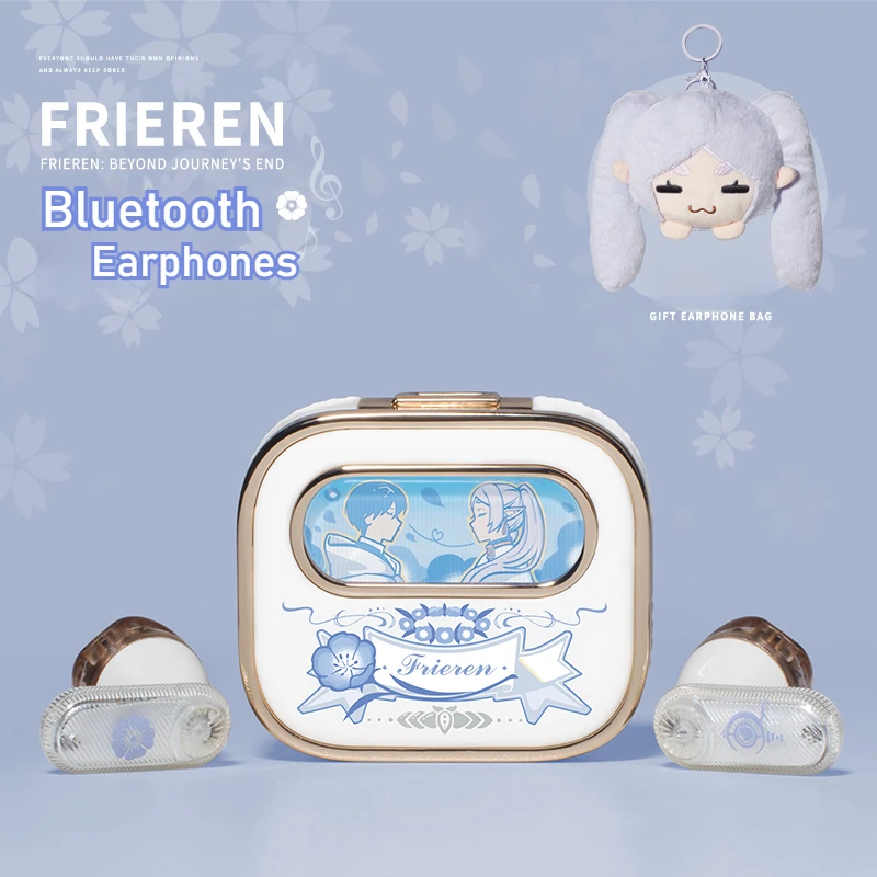 

Frieren: Наушники Beyond Journey's End Bluetooth 5,4, портативные беспроводные наушники, Hi-Fi качество звука, белая игровая гарнитура, бесплатный подарок