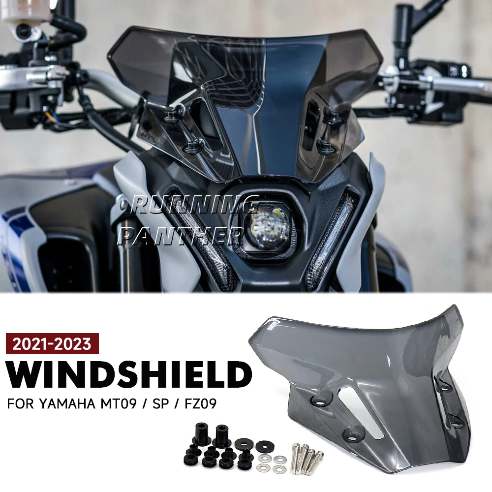 

Motorcycle Front Windshield For YAMAHA MT-09 2021- FZ-09 MT09 SP FZ09 MT FZ 09 2022 2023 Windscreen Wind Deflectors Accessories