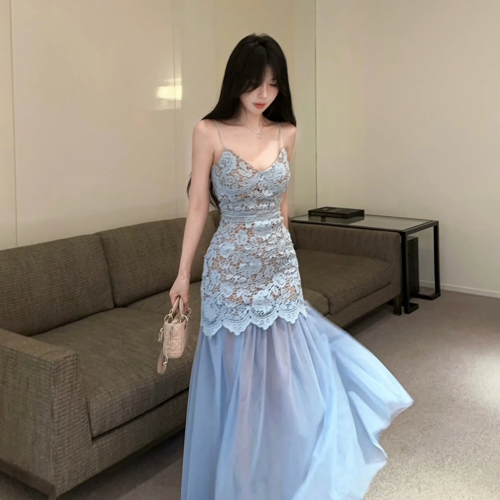 

Осень-зима, новый дизайн, кружевные сращивания Dr, женские уникальные красивые съемные подол, сетка, длинное Dr Pure Desire, высокая талия, от...