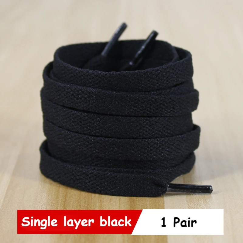 Classic White & Black Flat Shoelaces for Sneakers, High-Quality