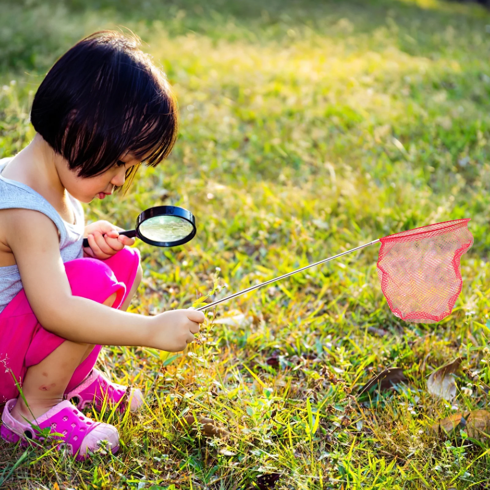 3 pezzi di rete di cattura colorata estensibile per bambini insetti farfalle insetti pesca attività estiva all'aperto biologia scienza strumento