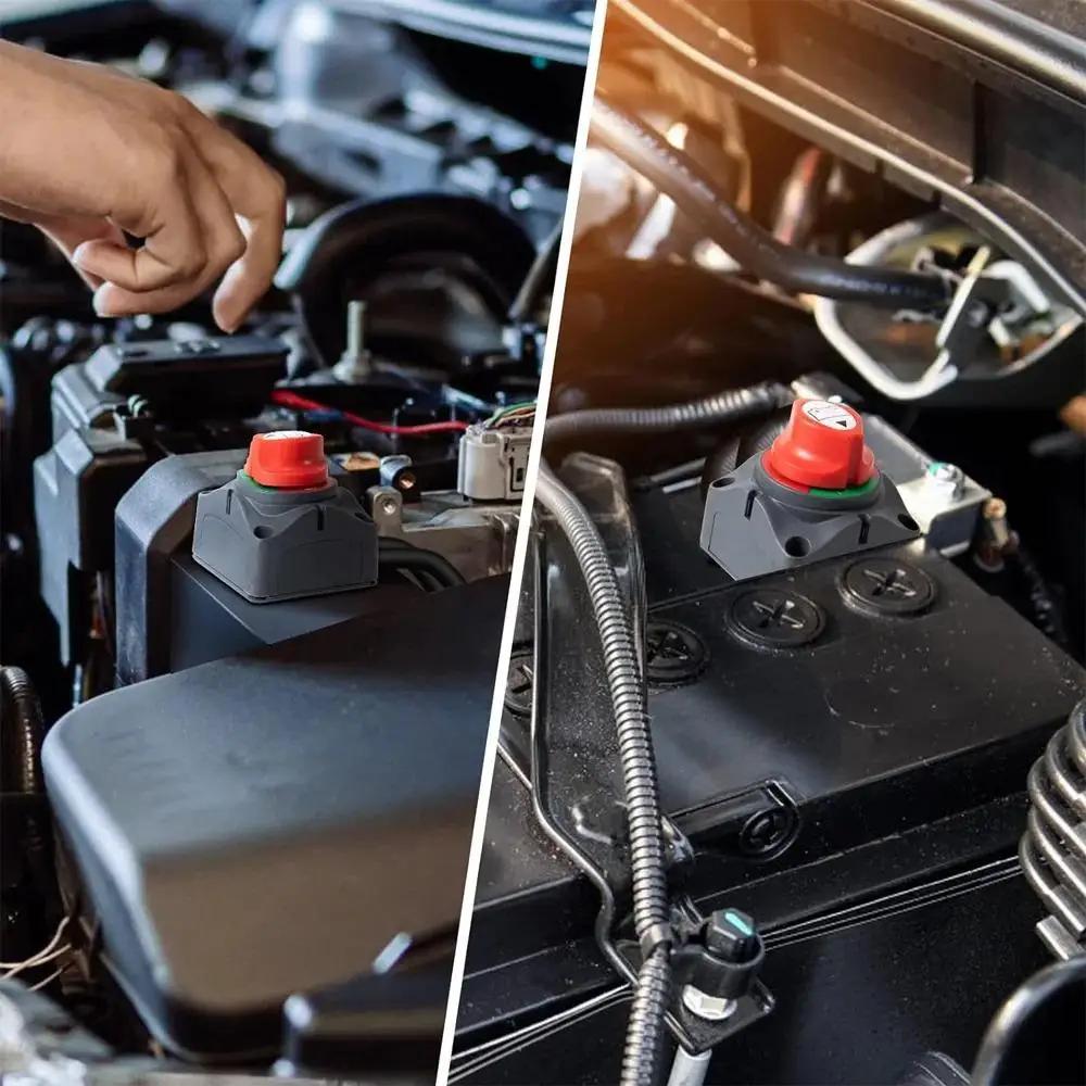 Autobatterie-Trennschalter 275 A, 2 Positionen, Ein/Aus, 12 V–48 V, Stromisolator, Abschaltung, Abschaltung für Auto, Auto, Wohnmobil, Boot, LKW, Fahrzeug – Detail 10