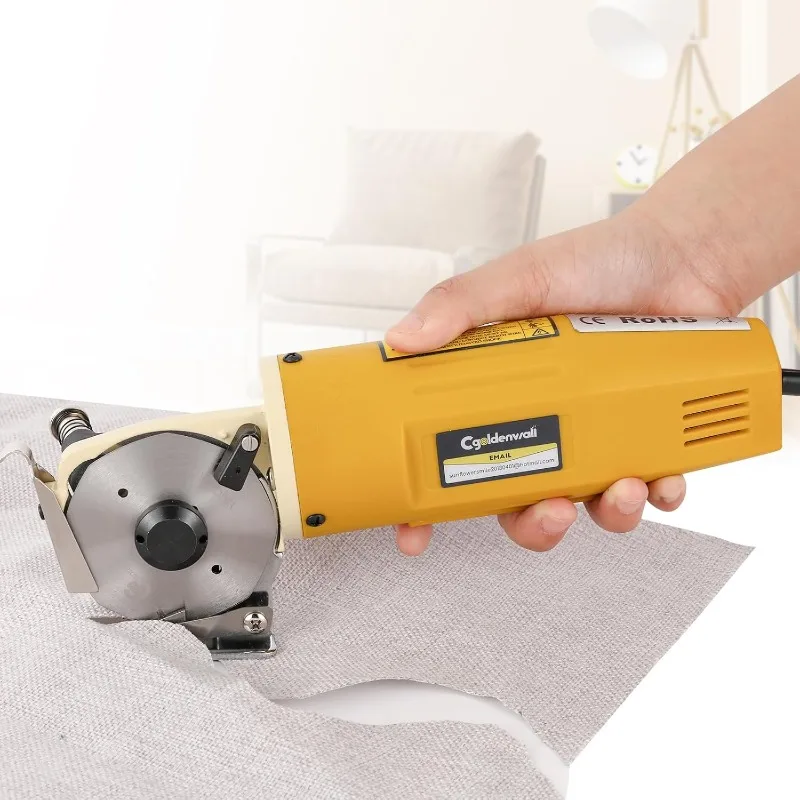 

Electric Rotary Fabric Cutter, Multi-layer Electric Fabric Scissors with 1"Cutting Thickness,for Cloth Fabric Leather and Carpet