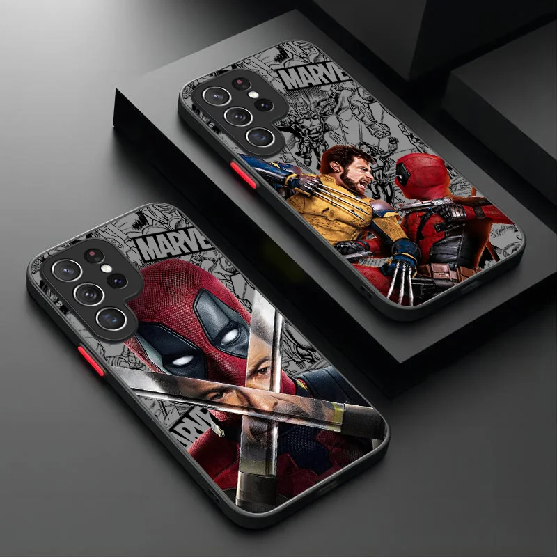 Marvel Deadpool Wolverine Case For Samsung Galaxy S24 S23 S22 Ultra S21 S20 FE S10 Plus Note 20 10 A15 A25 A35 A55 Matte Cover