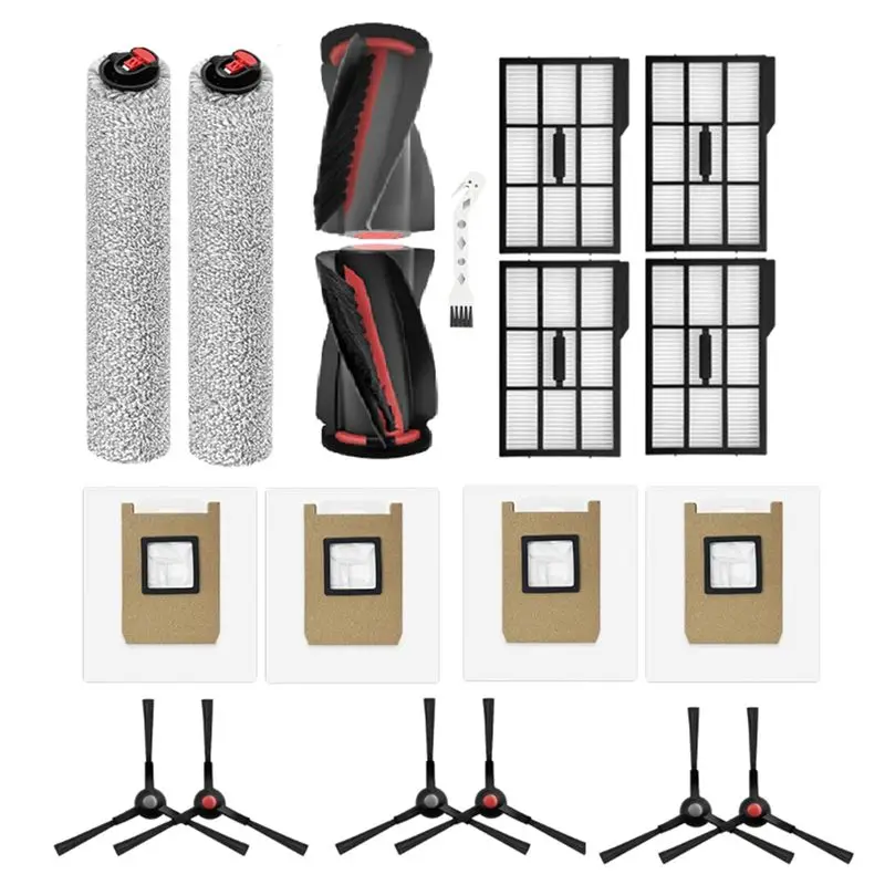 

A66Z Основная щетка Ролик Швабра Боковые щетки HEPA-фильтр Мешок для пыли Набор из 18 шт. для роботов-пылесосов Eufy E25 Omni/E28 Omni