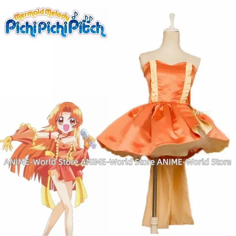 

《Custom size》Mermaid Melody Pichi Pichi Pitch Seira Cosplay Costume Dress With Gloves Cosplay Costume Custom Size