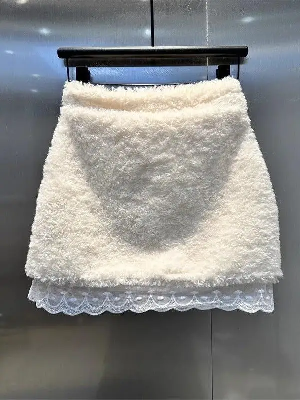 

Пышная юбка А-силуэта с кружевной отделкой Pure Desire, с высокой талией, теплая зимняя, не просвечивающая, для подружек невесты, женская модная юбка