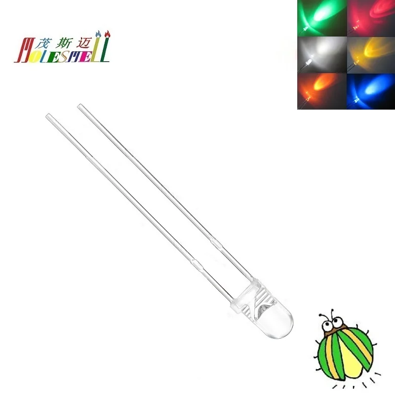 100pcs 3mm Breathing Fading Pulse Firefly Led Red Yellow Blue Green White Orange Water Clear Lamp Light Diodes