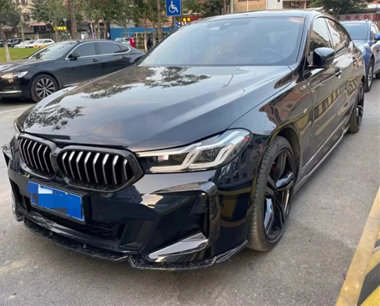 

Gloss Black Front Bumper Spoiler Lip Lower Splitter Blade For BMW 6 Series G32 2021-2024 Gran Turismo