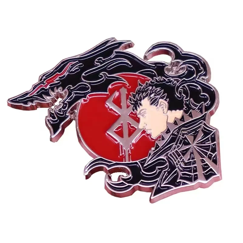 Japanese Anime Berserk Pin Cool Swordsman Badge Brooches for Clothes Backpack Bags Badge Collar Pin Decorative Jewelry