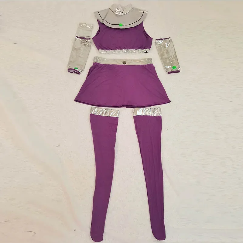 Starfire Cosplay Costume Princess Koriand'r Skirt Dress Up with Gloves Socks for Halloween Anime Comic Con Starfire Outfits