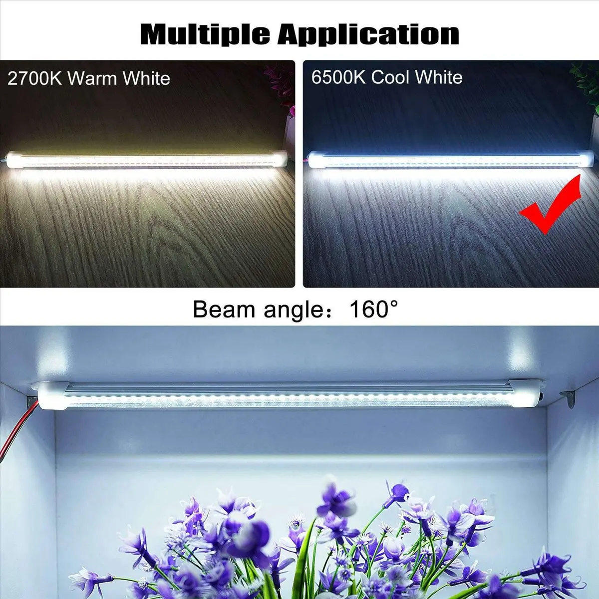 

Lively - 8x 12 В внутренняя светодиодная полоса, 48 светодиодов, полосы с переключателем и магнитами, 6500 К, белый свет для автомобиля, фургона, автофургона с вилкой стандарта США