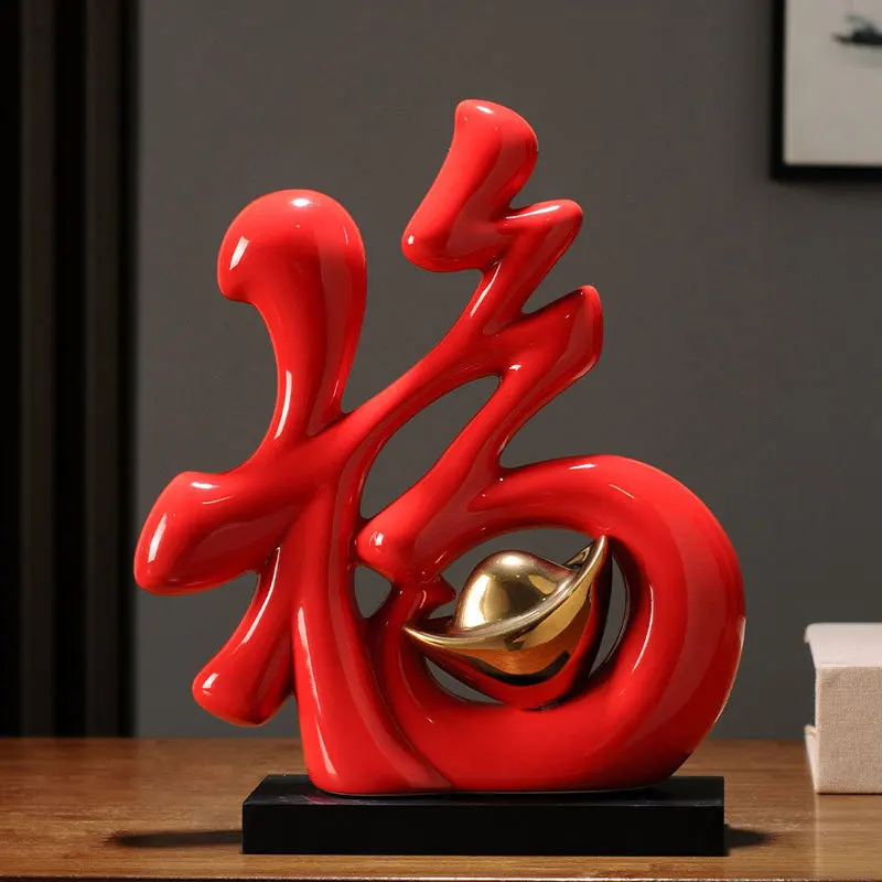 Chinese Fu Character Wall Hanging Home Decor for Living Room New House Gift Lucky Symbol Ornament