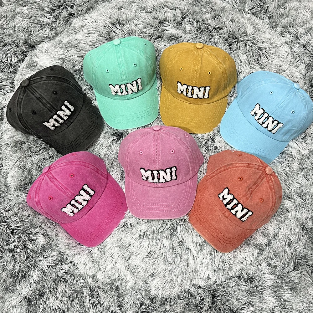 Fashion Mini Adjustable Baseball Caps Adjustable Washed Cotton Snapback Hats for Children's Outdoor Casual Sun Hats Kids Gift