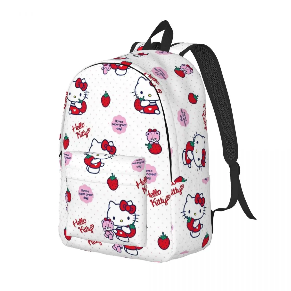 Cartoon Cute Hello Kitty Teenage Backpack Lightweight Student Work HelloKitty Daypack for Men Women Laptop Computer Canvas Bags