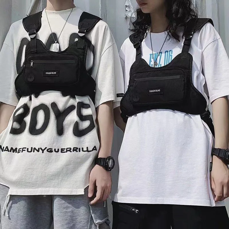 

Tactical Vest Chest Bag Hip Hop Streetwear Fashion Large Capacity Teenager Waist Sports Casual Oxford Fanny Pack for Men Women