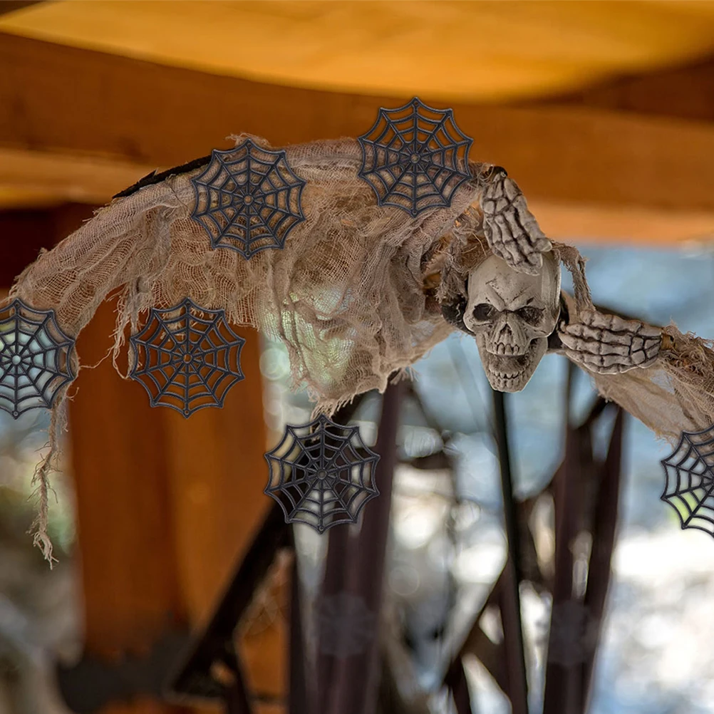 

150 Pcs Cobweb Accessories Halloween Decoration Outdoor Giant Spider Decorations Spiders Webs Coaster Ornament
