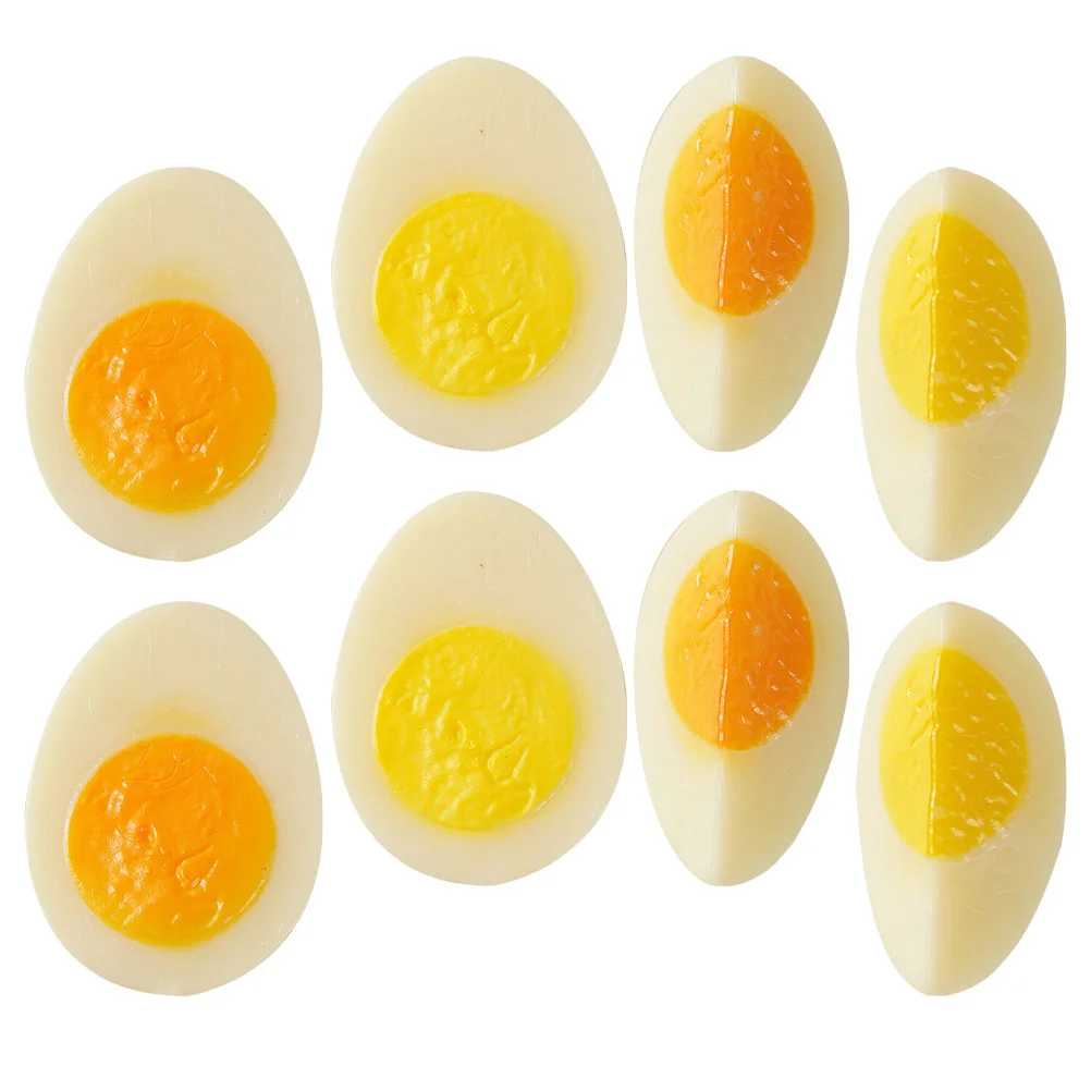 

8 Pcs Imitation Eggs Faux Prop Decorate Fake Food for Kitchen Pvc Artificial Lifelike Model