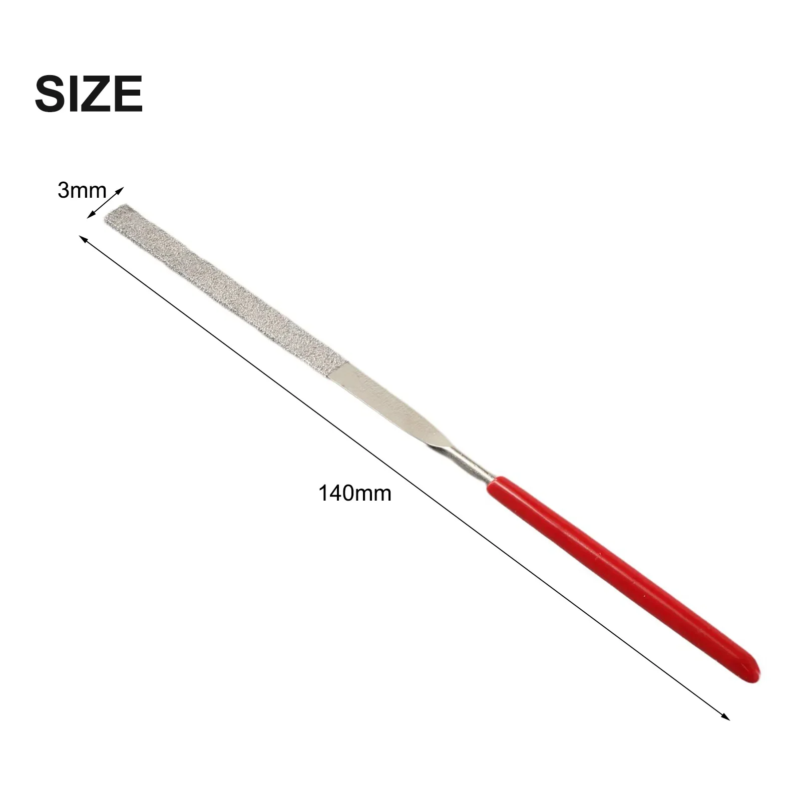 Needle Files Set Mini Needle Files Room Indoor 10 Pcs/Set 3*140mm Electroplated Diamond Red+Silver Widely Used