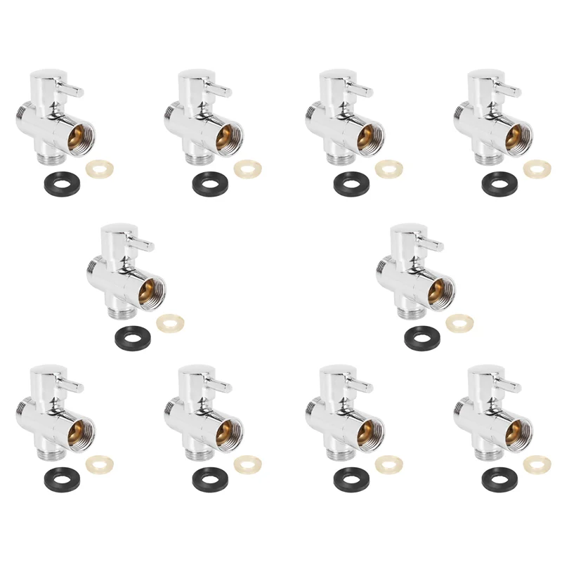 

AS94-10X SOLID Diverter 3-Way Diverter Valve All 1/2 Inch IPS Shower System Spare Part, Copper Chrome Plating