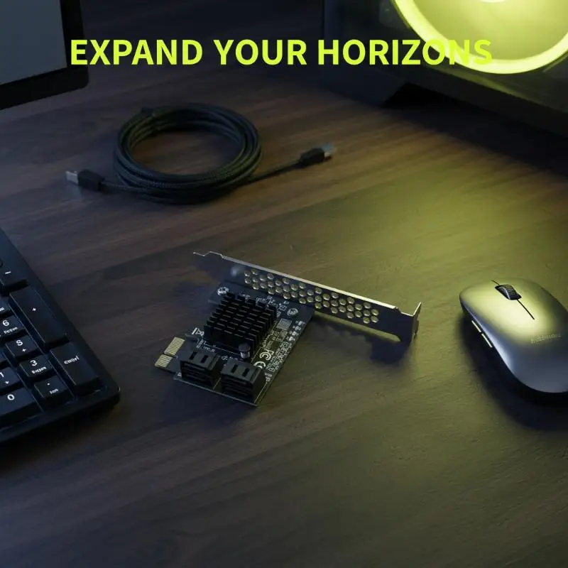 

4 Port SATA III PCIe Card Enhanced Data Bandwidth for Multiple Drive Connectivity Office and Home PC Storage