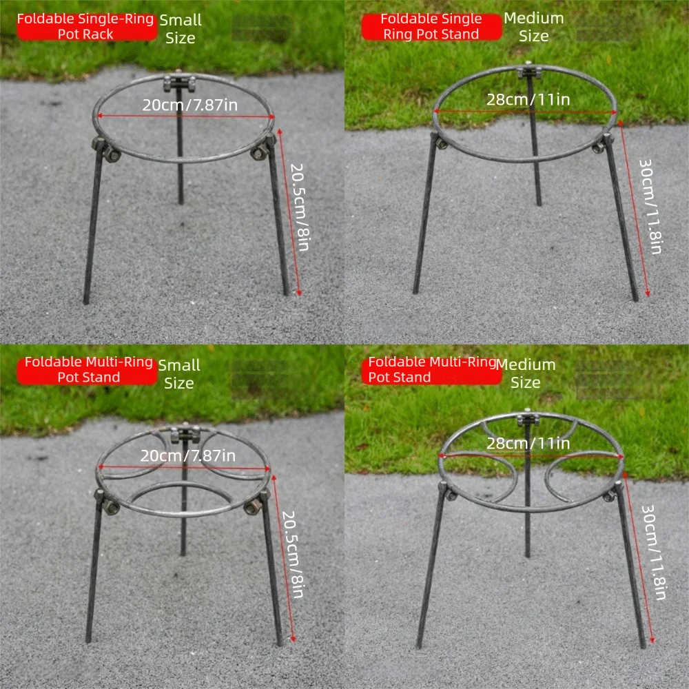 Foldable Camping Campfire Tripod Heavy Duty Reinforced Steel Pot Rack Portable Durable Construction Camping Grill view 6