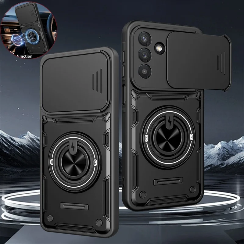 Shockproof Armor Funda Para For Samsung Galaxy A26 A36 A56 5G Case Slide Camera Lens Protection Magnetic Ring Stand Back Cover