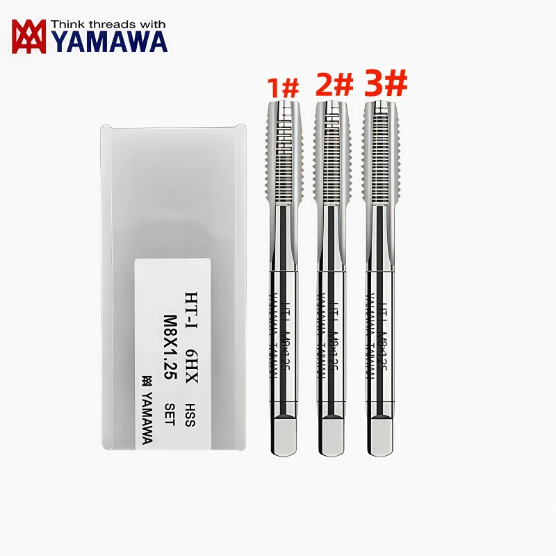 1set=3PCS Japan YAMAWA Hand Set Metric Thread M2M2.5M3M4M5M6M8M10  Straight Tap
