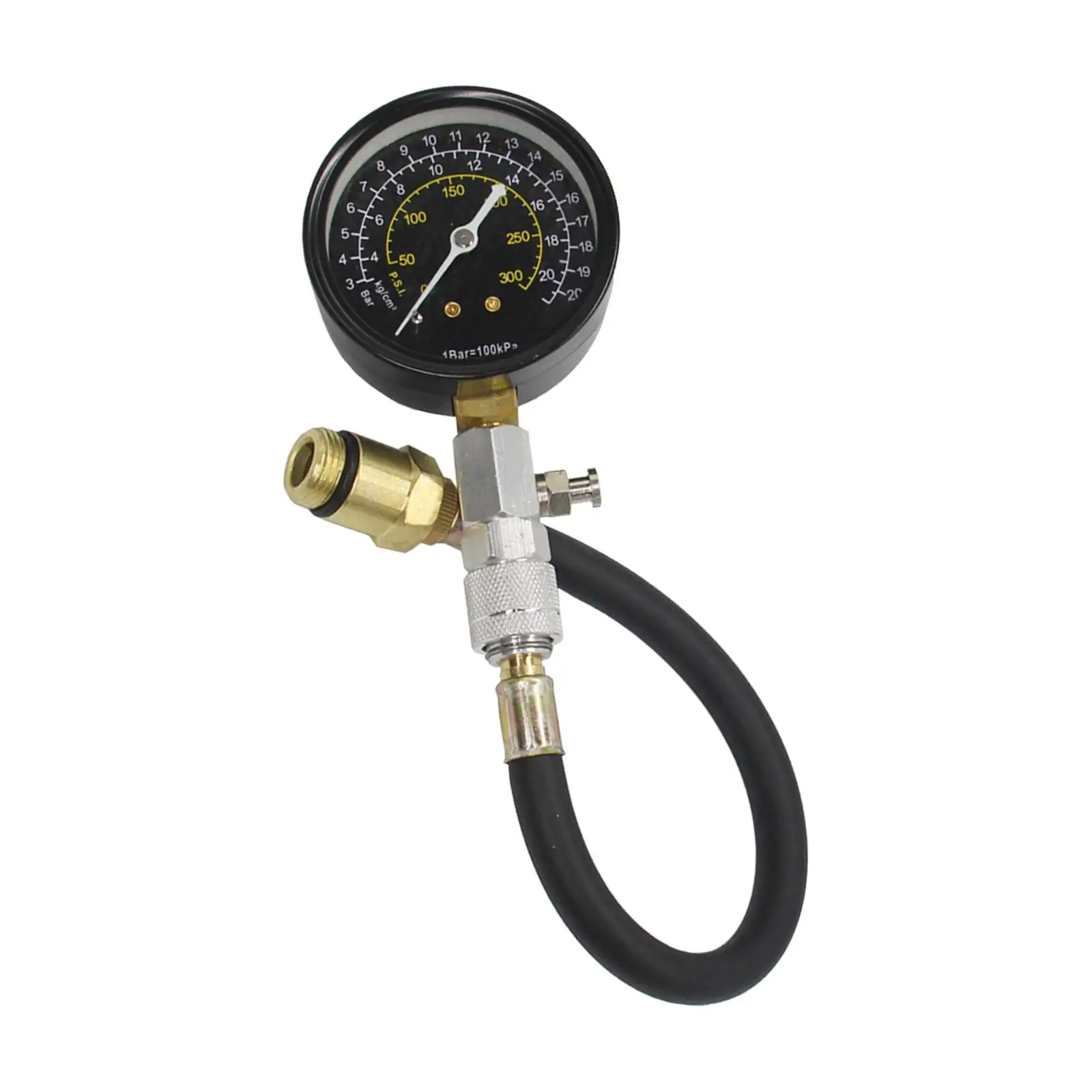 Compression Tester Kit 300 PSI Repair Tool Pressure Gauge Petrol Gas Engine