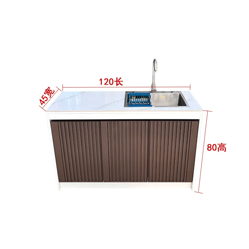 Garden Sink Household Balcony Sink Outdoor Villa Vegetable Sink Outdoor Slate Operator Aluminum Alloy Cabinet