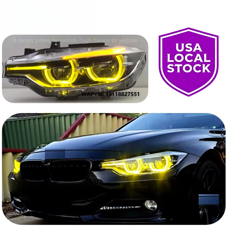 

Светодиодные фары SJC Ikon Style для F30 F31 Желтый Белый DRL Switching 13-20 M3 320I 325I Автоматические передние фары Автомобильные аксессуары