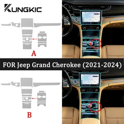 Interior TPU for Jeep Grand Cherokee 2021 2022 2023 2024 Anti-scratch Film Center Console Navigation Panel Protection Sticker