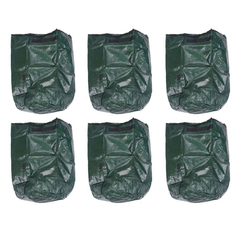 6X Organic Waste Kitchen Garden Yard Compost Bag Environmental PE Cloth Planter Waste Disposal Organic Compost Bag-S