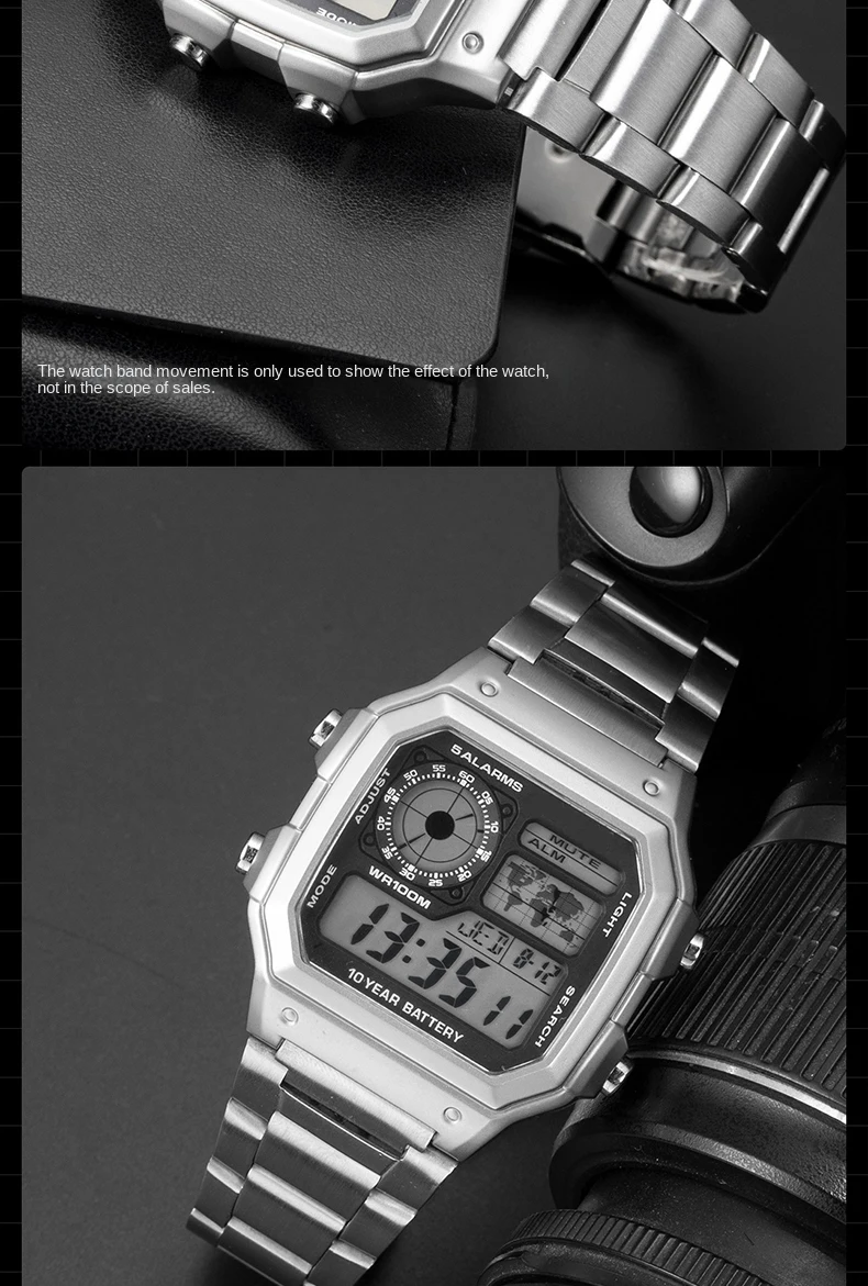 Für Casio AE1200 Gehäuse-Modifikationskit, Vollmetallgehäuse 3299, AE-1200 Lünetten-Glas-Wasserdichtungsring-Kit, 304 Edelstahlteile – Detail 9