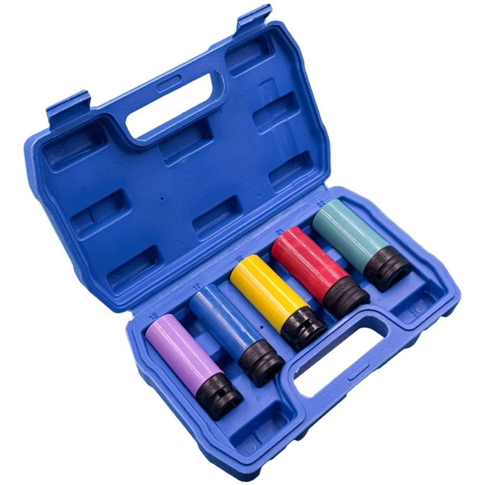 1 2 Inch Tire Socket Set for For IMPACT Applications with Sizes M15 M17 M19 M21 M22 Featuring Nylon Protective Pads